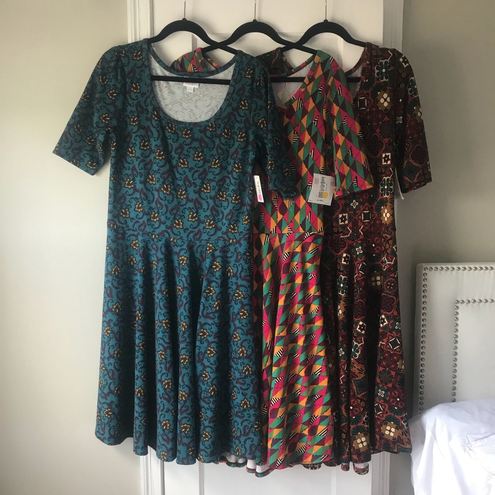 Lot of 3 2xl Lularoe Nicole Dress NWT